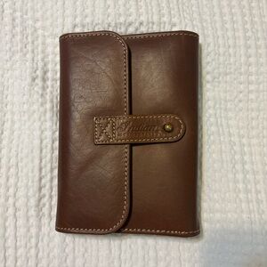 Indian Motorcycle Brown Leather Trifold Travel Organizer Wallet